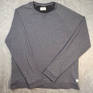 Marine Layer Mens Charcoal Gray Raglan Pocket Sweatshirt Sz Large 18741 Holiday